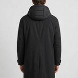 Manteau Long À Capuche Et Construction Superposée Pour Hommes