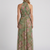 Robe Midi Froncée À Col Halter Pour Femmes