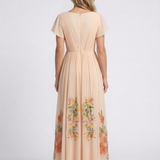 Robe Maxi Florale Plissée Pour Femmes
