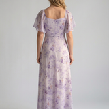 Robe Midi À Manches Volantes Pour Femmes