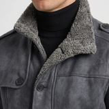 Veste Effet Daim Doublée Sherpa Pour Hommes