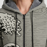 Cardigan Long À Capuche Et Imprimé Ondulé Pour Femmes