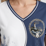 T-Shirt À Col V Et Imprimé Celtique Pour Femmes