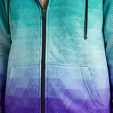 Cardigan Zippé À Capuche Et Motif Dégradé Pour Femmes