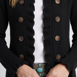 Veste Côtelée À Volants Et Double Boutonnage Pour Femmes