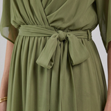 Robe Midi Élégante Drapée Pour Femmes
