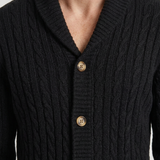Gilet En Maille Dense À Col Châle Pour Hommes