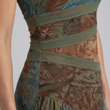 Robe Midi Élégante Drapée Pour Femmes