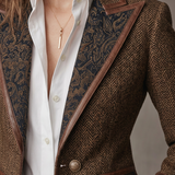 Blazer Structuré À Empiècements Chevron Pour Femmes