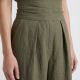 Ensemble Deux Pièces Bambou-Lin À Pantalon Large Pour Femmes