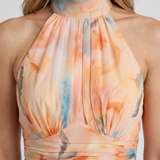 Robe Midi Fluide À Col Halter Pour Femmes