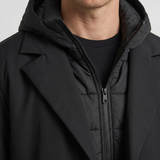 Manteau Long À Capuche Et Construction Superposée Pour Hommes