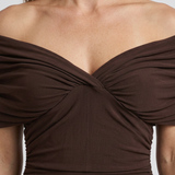 Robe Midi Décontractée À Épaules Dénudées Pour Femmes