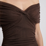 Robe Maxi Drapée À Col V Pour Femmes