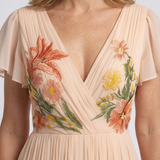 Robe Maxi Florale Plissée Pour Femmes