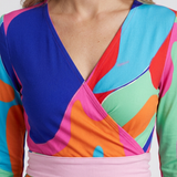 Robe Midi Croisée À Col Pour Femmes