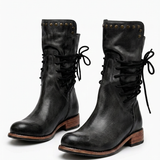 Bottines Lacées À Semelle Robuste Pour Femmes