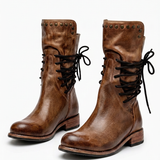 Bottines Lacées À Semelle Robuste Pour Femmes