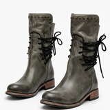 Bottines Lacées À Semelle Robuste Pour Femmes