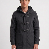 Duffle-Coat Long Doublé Sherpa À Capuche Pour Hommes