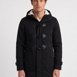 Duffle-Coat Long Doublé Sherpa À Capuche Pour Hommes