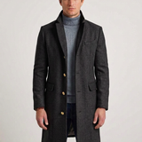 Manteau D’Hiver Ajusté À Col Structuré Pour Hommes