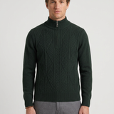 Pull Texturé Demi-Zip Pour Hommes