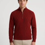Pull Texturé Demi-Zip Pour Hommes