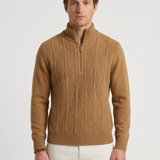 Pull Texturé Demi-Zip Pour Hommes
