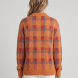 Cardigan Doux À Carreaux Pour Femmes