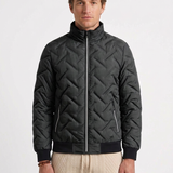 Doudoune Matelassée À Chevrons Et Col Montant Pour Hommes