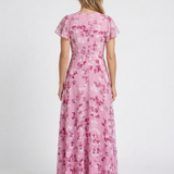 Robe Maxi Fleurie En Mousseline Pour Femmes