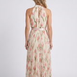 Robe Midi Fleurie À Col Halter Pour Femmes