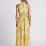 Robe Midi Froncée À Col Halter Pour Femmes