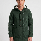 Duffle-Coat Long Doublé Sherpa À Capuche Pour Hommes