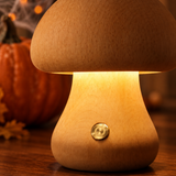 Lampe De Table Champignon En Bois Pour Halloween