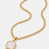 Collier Doré À Pendentif Carré Pour Hommes