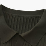 Celvoir | Polo Tricoté À Texture Côtelée Pour Hommes