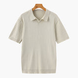 Celvoir | Polo Tricoté À Texture Côtelée Pour Hommes