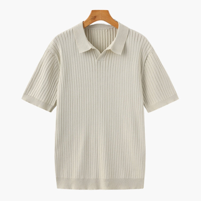 Celvoir | Polo Tricoté À Texture Côtelée Pour Hommes