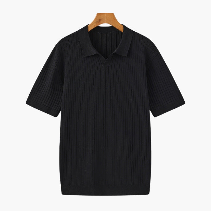 Celvoir | Polo Tricoté À Texture Côtelée Pour Hommes