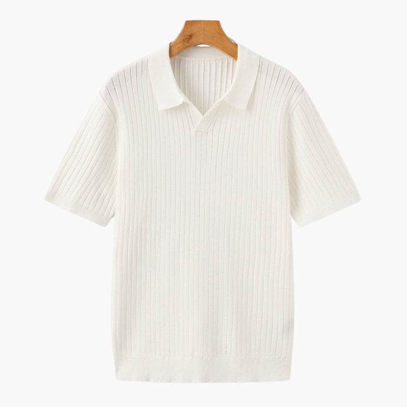 Celvoir | Polo Tricoté À Texture Côtelée Pour Hommes