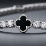 Collier Tennis 5 Mm À Motif Noir