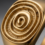 Bague À Emblème Spirale Doré
