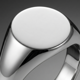 Bague Chevalière Ronde Argentée