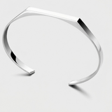Bracelet Manchette Rectangulaire Argenté
