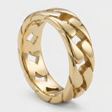 Bague À Maillons Plats Dorés