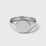 Bague Chevalière Ronde Argentée
