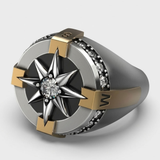 Bague Boussole Sertie De Pierres