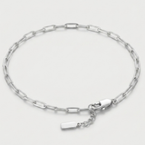 Bracelet Clip Argenté À Maillons Allongés
